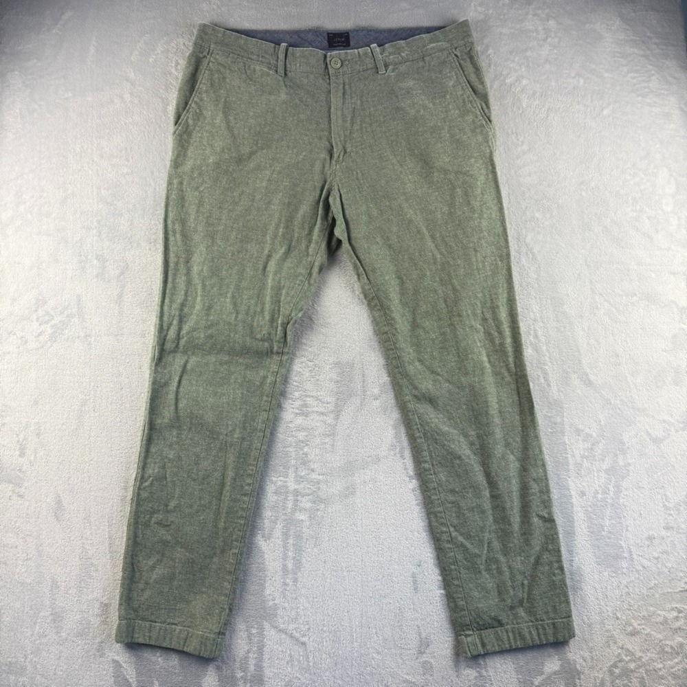 J Crew Pants Mens 35x32 Green 484 Slim Twill Chinos Stretch Khaki
